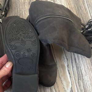 Steve Madden Charcoal Zippered Booties